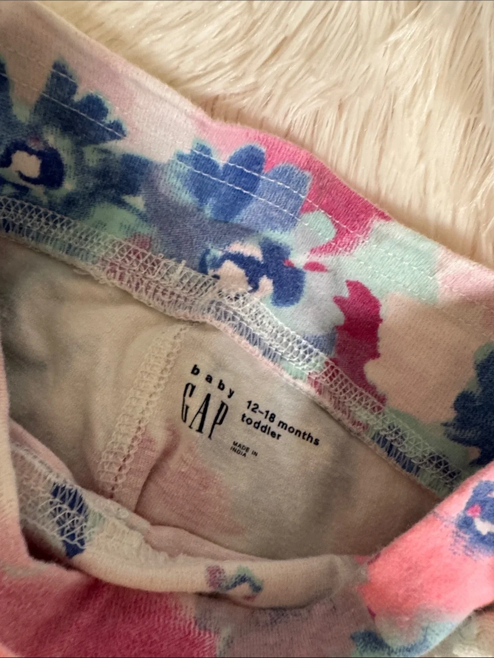 GAP Girls Multi Floral, Cream Cable, and Black Knit Leggings Set